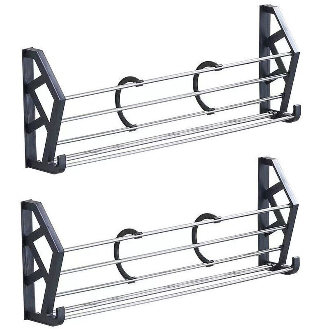 2 Sets Shoe Rack Over the Door Wall Mounted Storage Organizer .